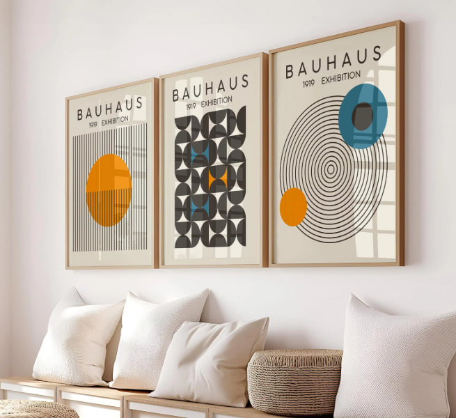 Abstract Wall Decoration Set Bauhaus Prints