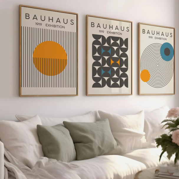 Abstract Wall Decoration Set Bauhaus Prints