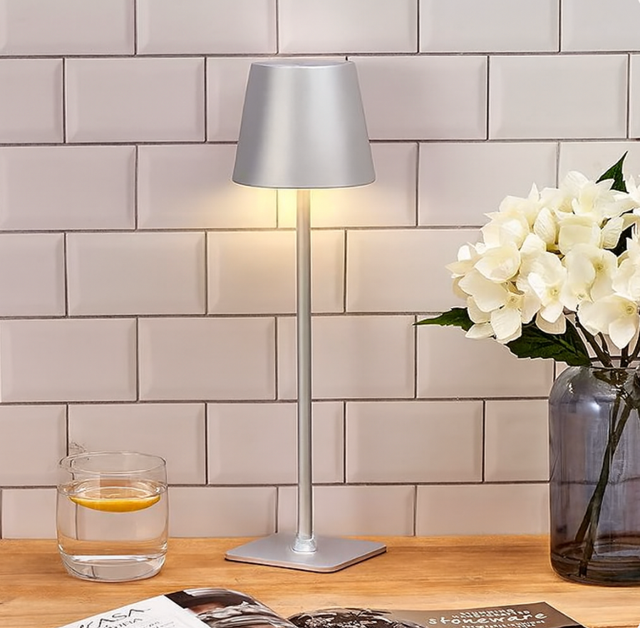 Modern Scandinavian LED table lamp with charging and brightness adjustment