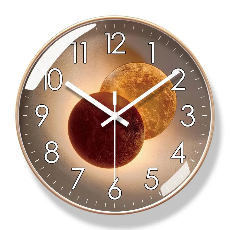 Horloge murale ronde minimaliste à affichage silencieux de l’heure