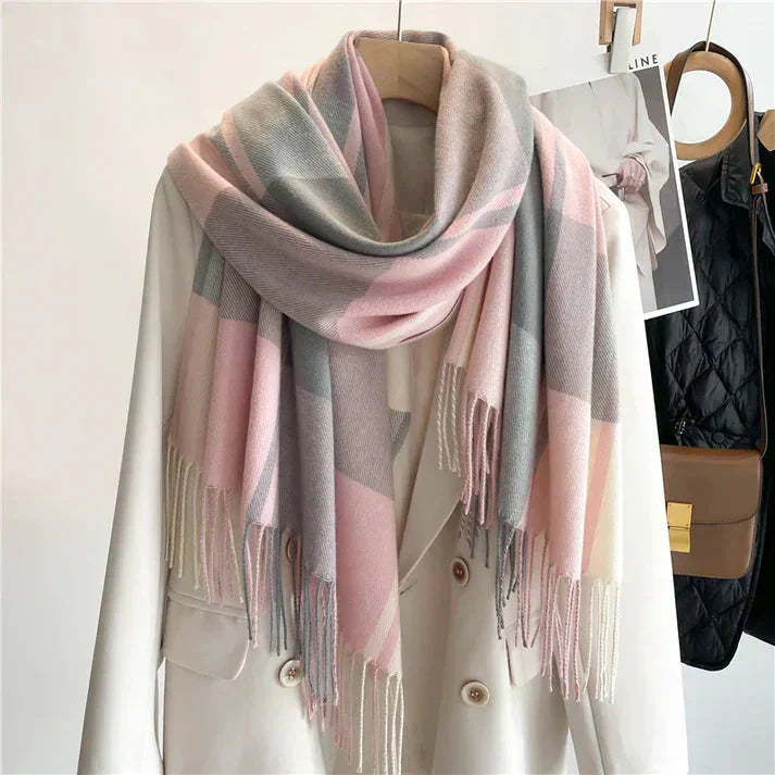 Women's Scarf Classic Plaid Pattern Warm Elegant Accessory
