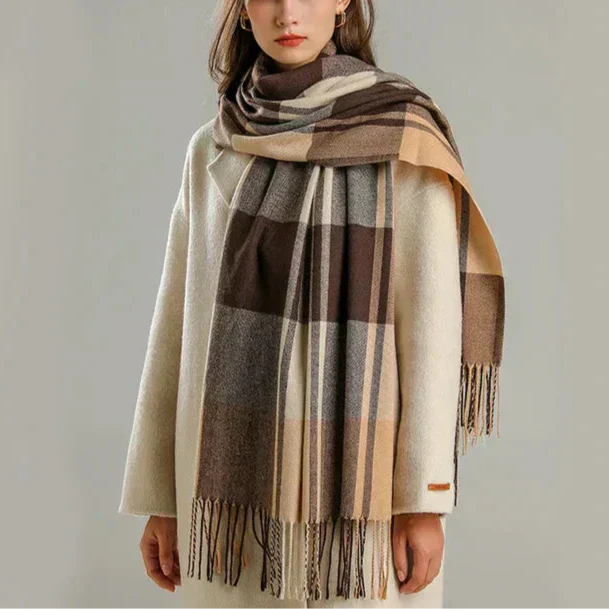 Damen-Schal, klassisches Karomuster, warmes, elegantes Accessoire