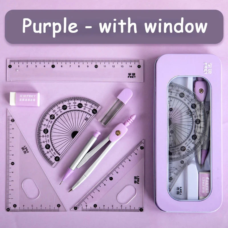 Kit de rentrée scolaire multifonction avec ensemble de géométrie et compas