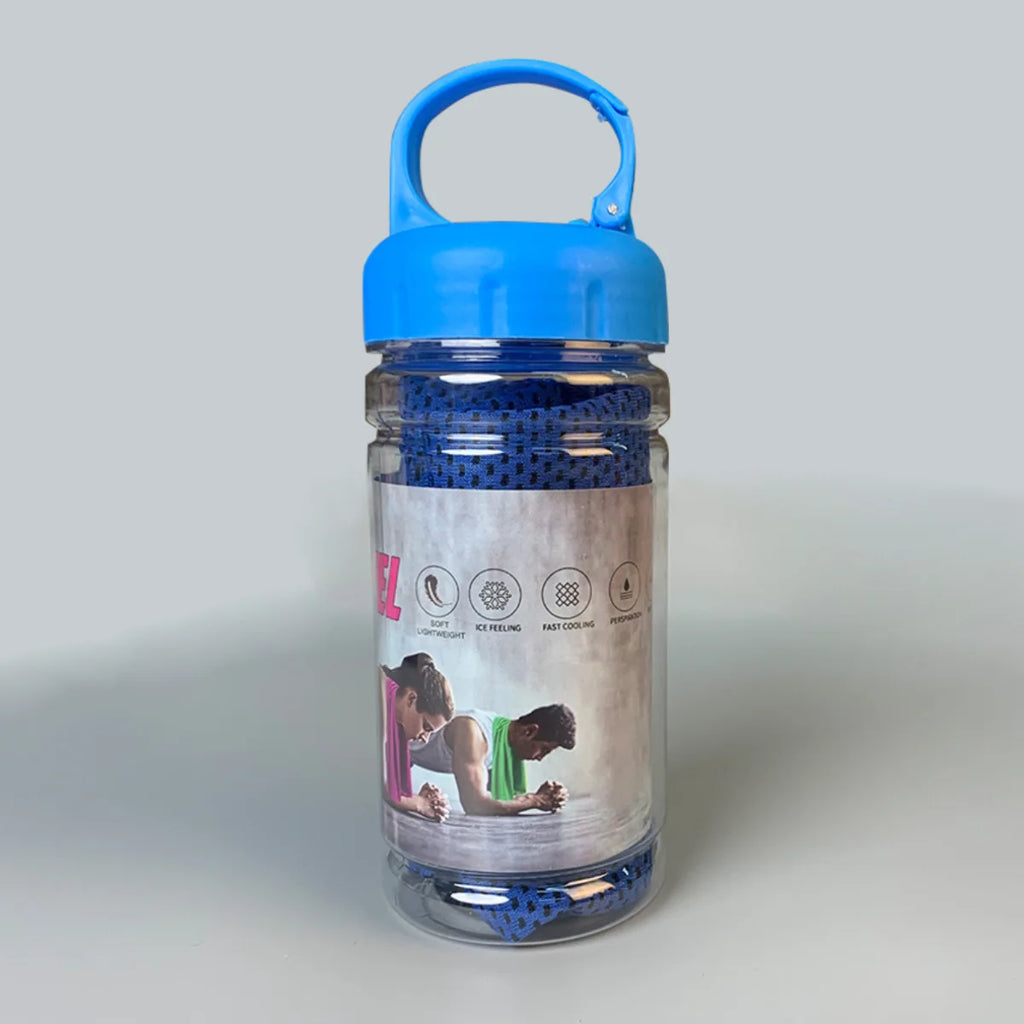 Serviette rafraîchissante portable à séchage rapide avec bouteille