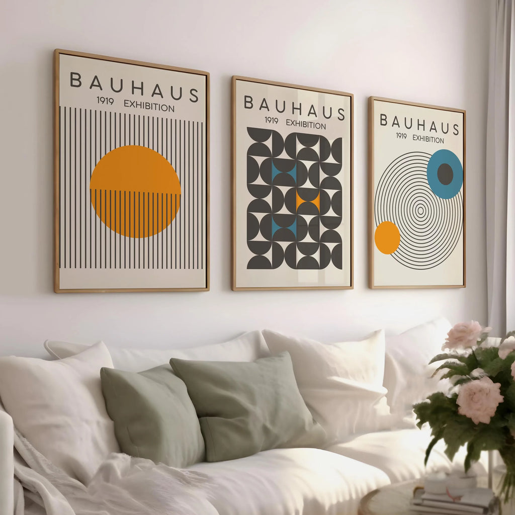 Abstract Wall Decoration Set Bauhaus Prints