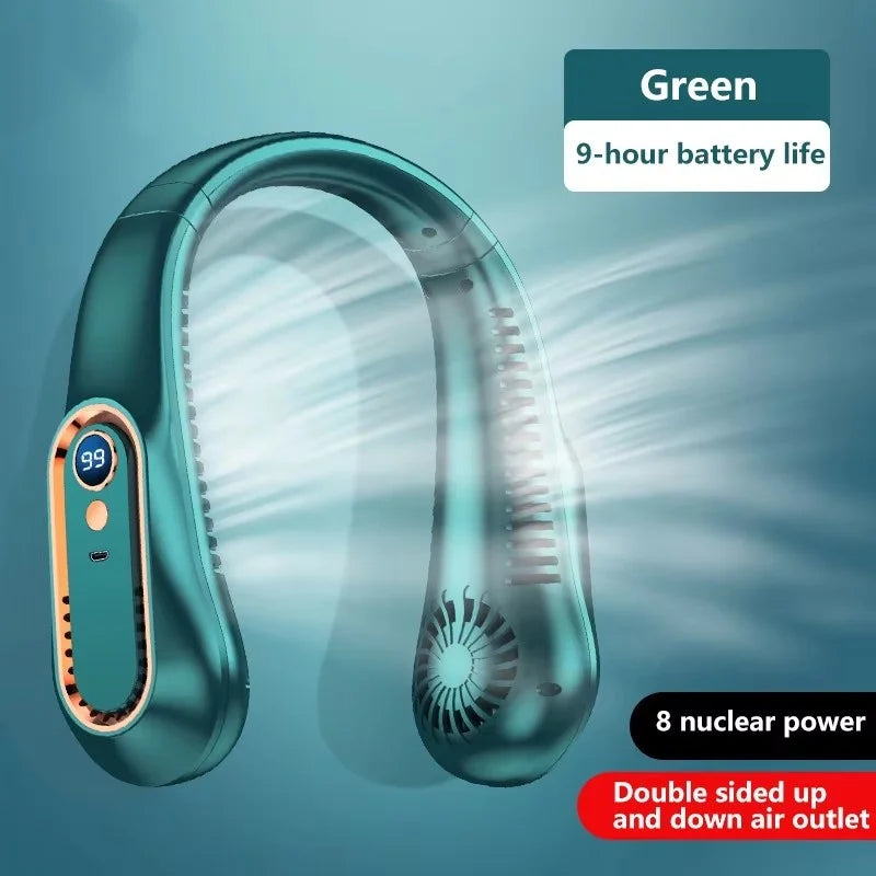 Ventilateur de cou portable avec écran LED