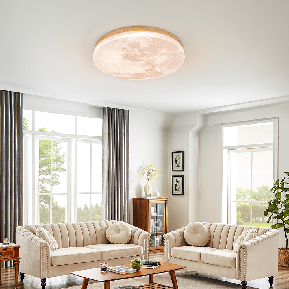Lampa Sufitowa LED Moonlamp – Minimalistyczna Okrągła z Ciepłym Światłem