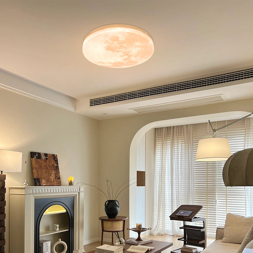 Lampa Sufitowa LED Moonlamp – Minimalistyczna Okrągła z Ciepłym Światłem