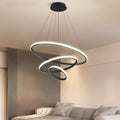 Suspension LED minimaliste avec anneaux flottants pour salles à manger et salons