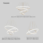 Minimalistyczny lampa wisząca LED z pływającymi pierścieniami do jadalni i salonów