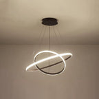 Minimalistyczny lampa wisząca LED z pływającymi pierścieniami do jadalni i salonów