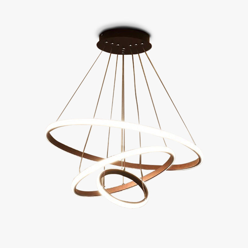 Lampa wisząca LED minimalistyczna z pierścieniami do jadalni