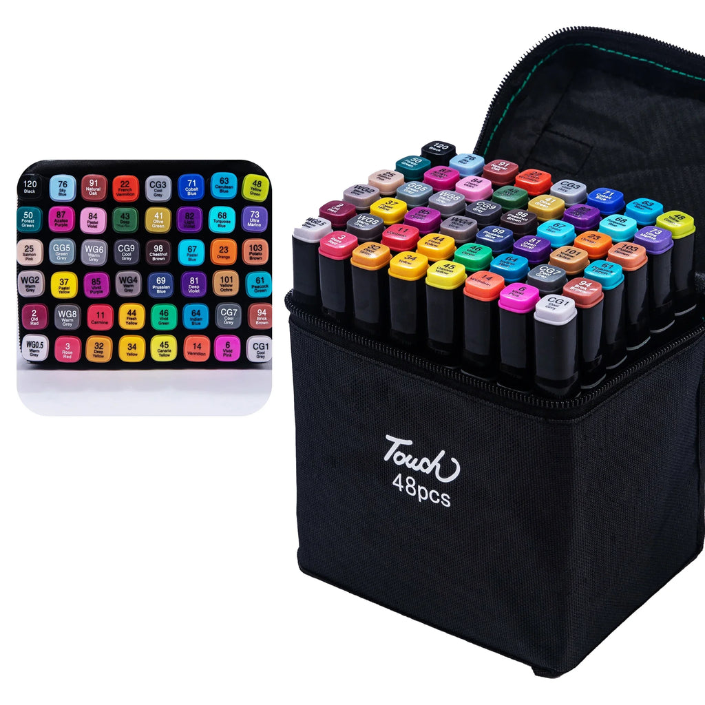 Ensemble créatif de marqueurs à double pointe, 24 à 80 couleurs, kit de rentrée scolaire pour l’art et le design