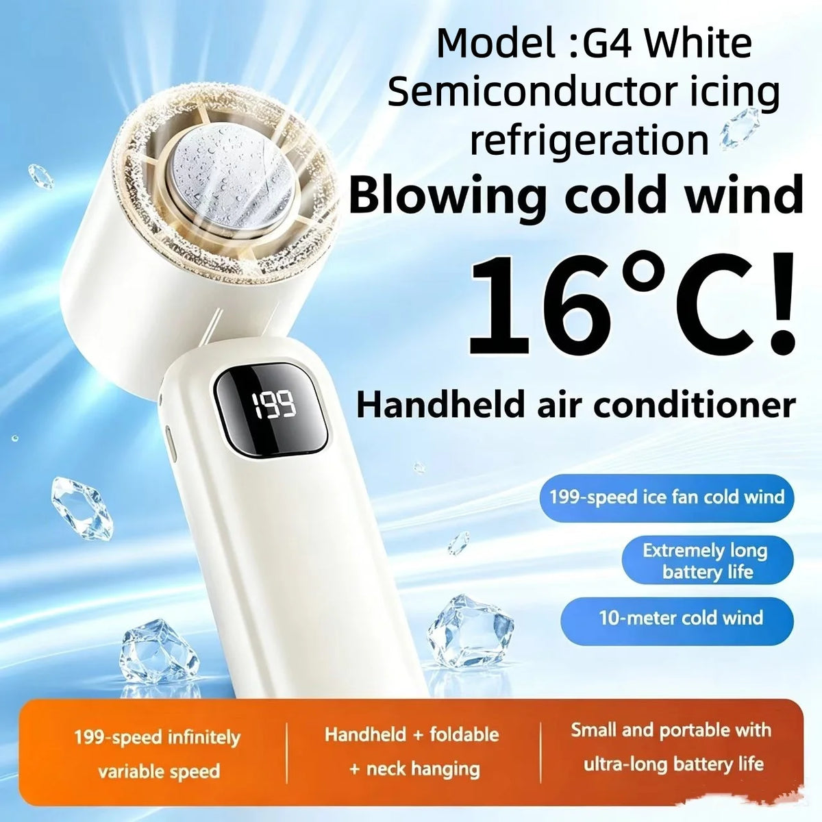 Portable Bladeless Neck Fan 8000mAh USB
