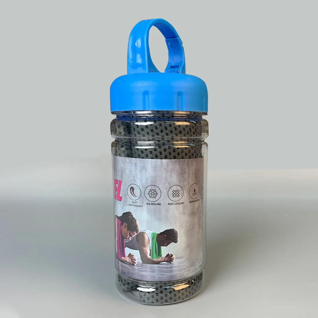 Serviette rafraîchissante portable à séchage rapide avec bouteille