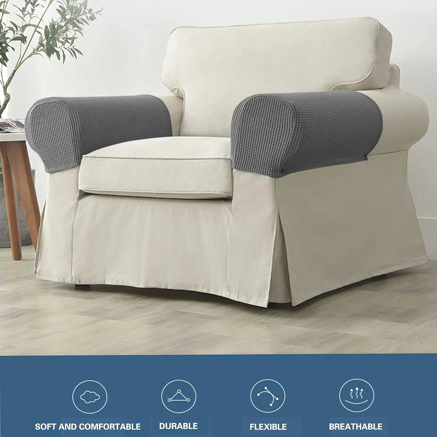 Eleganckie 2-częściowe pokrowce na podłokietniki sofy