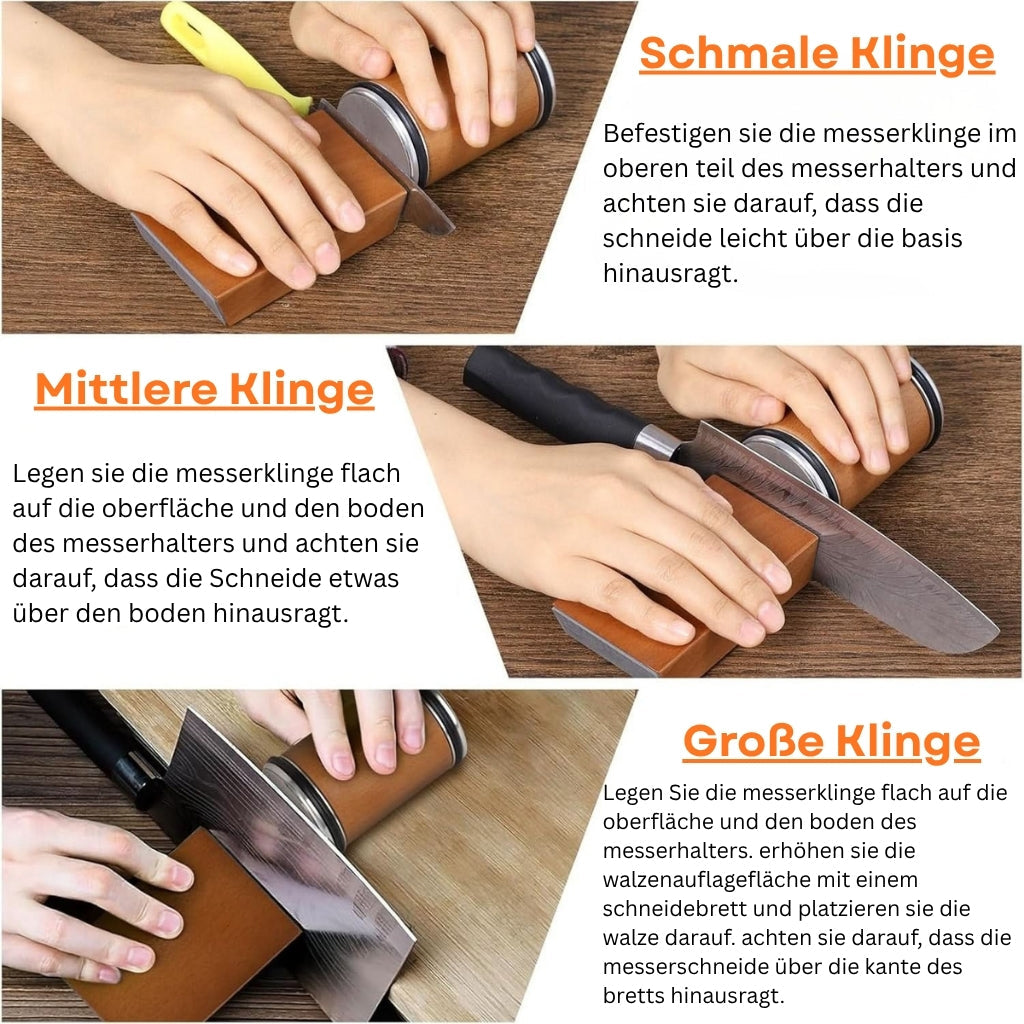 Kompakte effektive Messerschärfer mit Führung für Küchenmesser