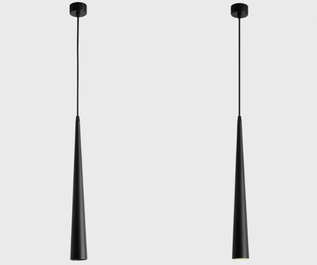 Lampada a sospensione LED con forma conica e regolazione della luminosità, unica e d'atmosfera, per cucina e sala da pranzo