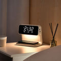 Wireless Charging Pad with Digital Alarm Clock and LED Night Light