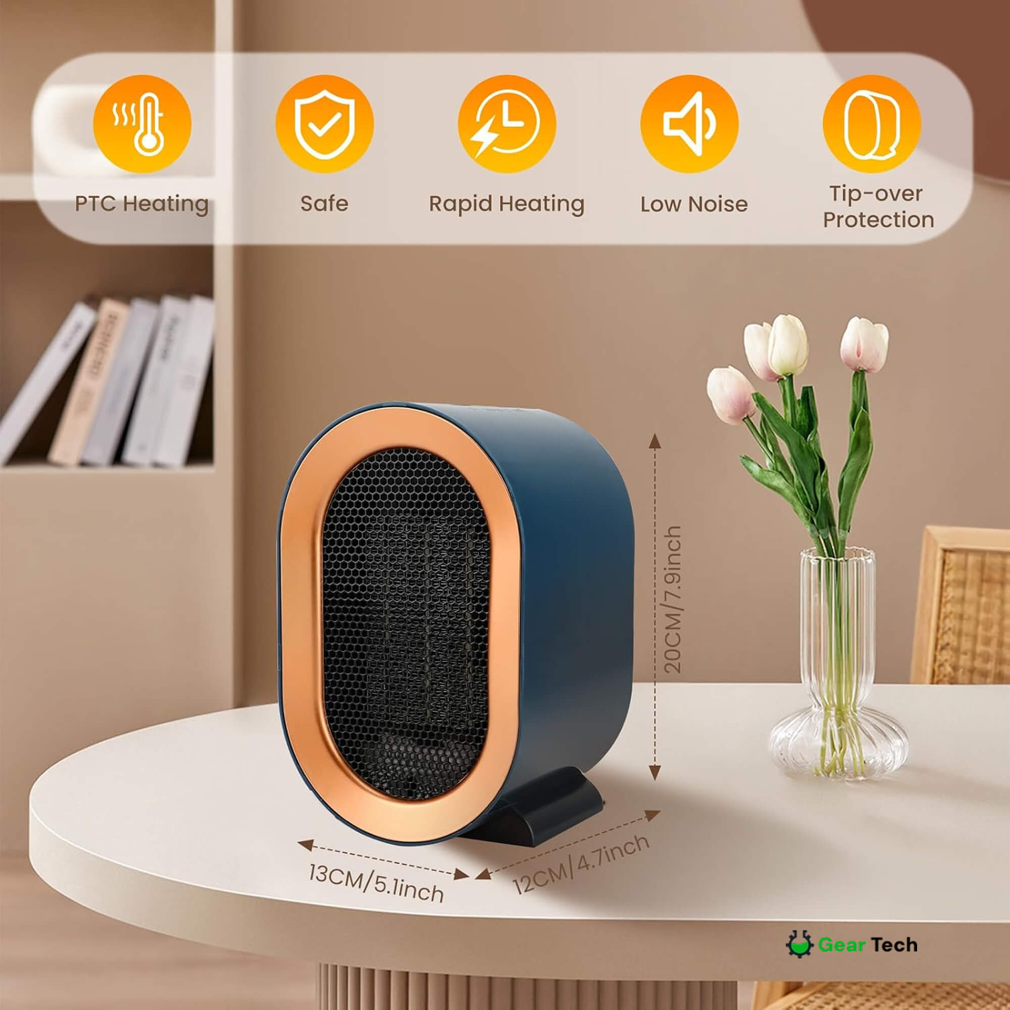 Chauffage électrique compact à faible puissance – Économie d'énergie et air pur