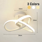 Adjustable Energy-Saving LED Ceiling Lamp with Three Rings