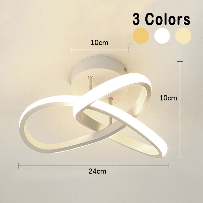 Adjustable Energy-Saving LED Ceiling Lamp with Three Rings