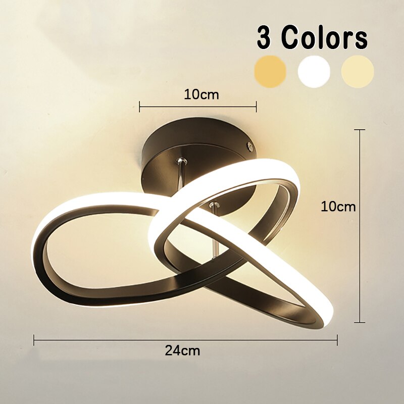 Adjustable Energy-Saving LED Ceiling Lamp with Three Rings