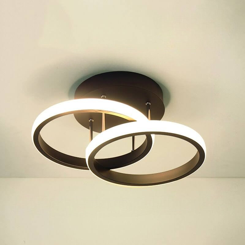 Adjustable Energy-Saving LED Ceiling Lamp with Three Rings