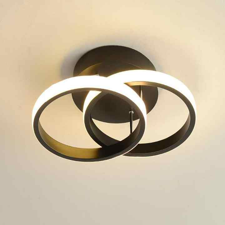 Adjustable Energy-Saving LED Ceiling Lamp with Three Rings