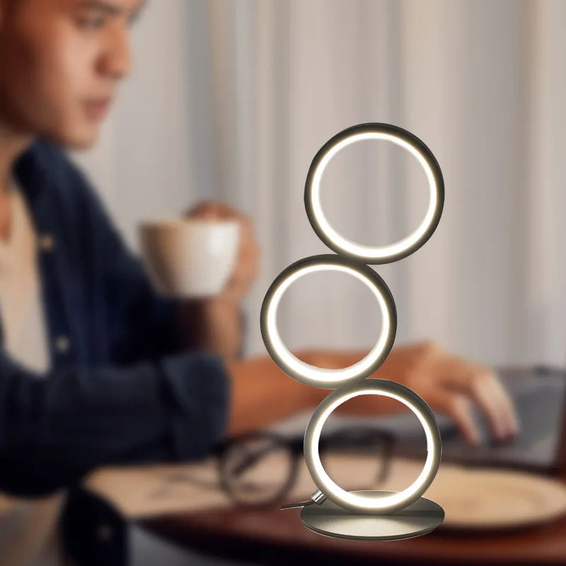 Dekorative runde LED-Schreibtischlampe mit warmem, stimmungsvollem Licht