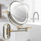 Miroir cosmétique LED avec fonction de charge et grossissement 5x – miroirs de salle de bain