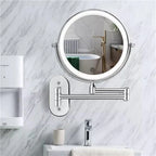 Specchio cosmetico con illuminazione LED regolabile e lampada da parete ricaricabile