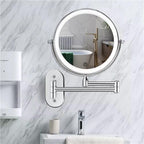 Miroir cosmétique LED avec fonction de charge et grossissement 5x – miroirs de salle de bain
