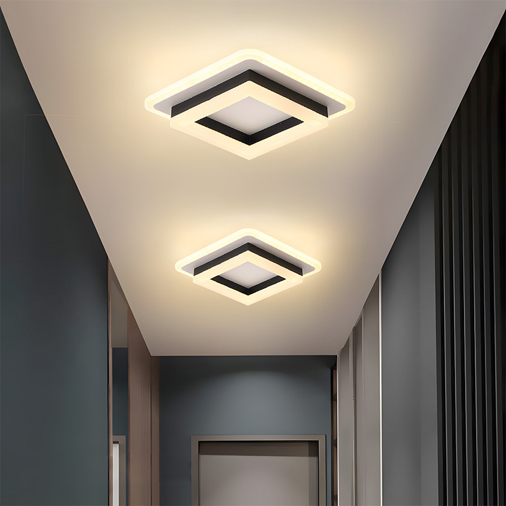 Plafonnier LED moderne carré et fin – Montage encastré compact