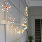 String lights in cluster style Warm white interior lighting
