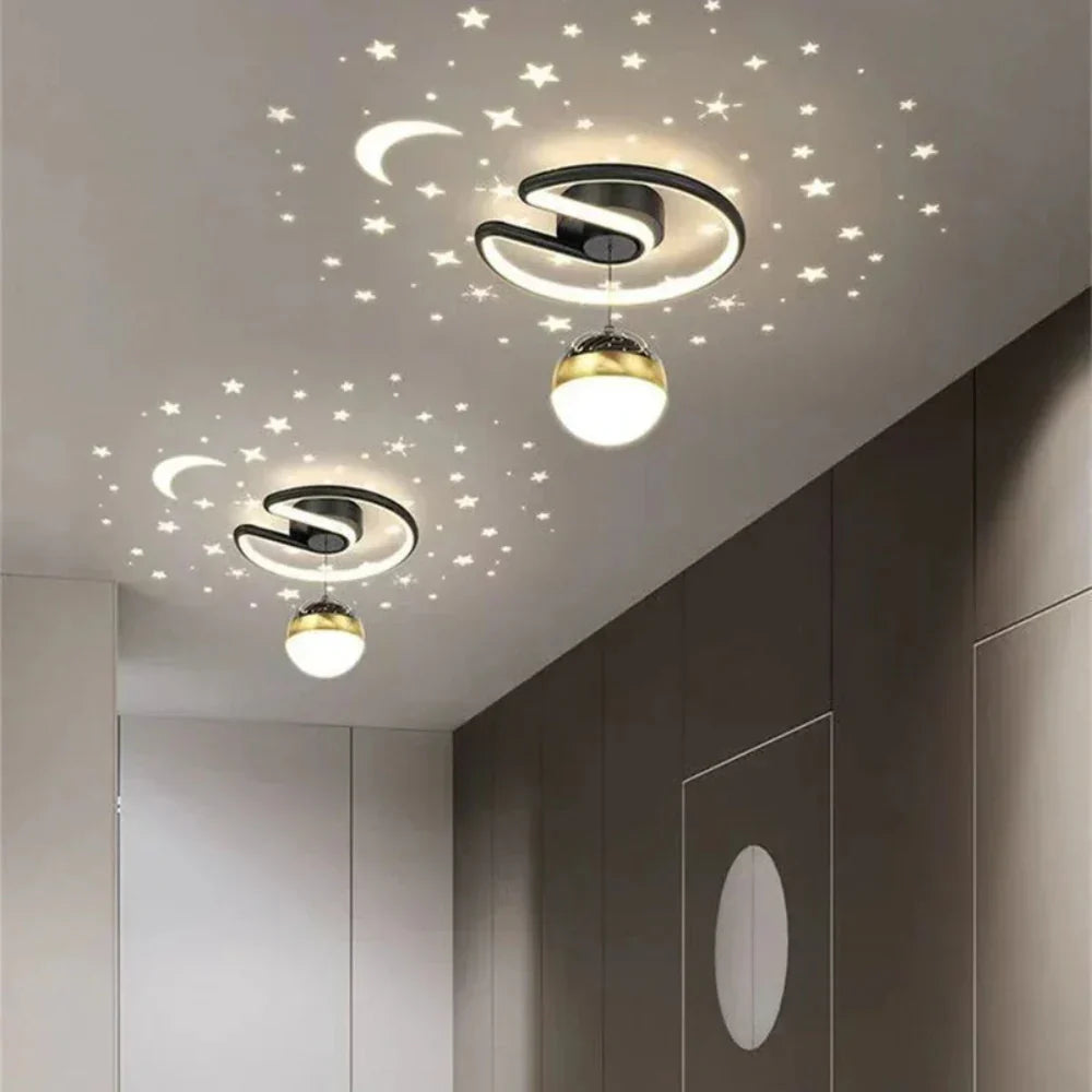 Plafonnier LED rond avec fonction dimmable - Imitant un ciel étoilé, pour chambre et chambres d'enfants