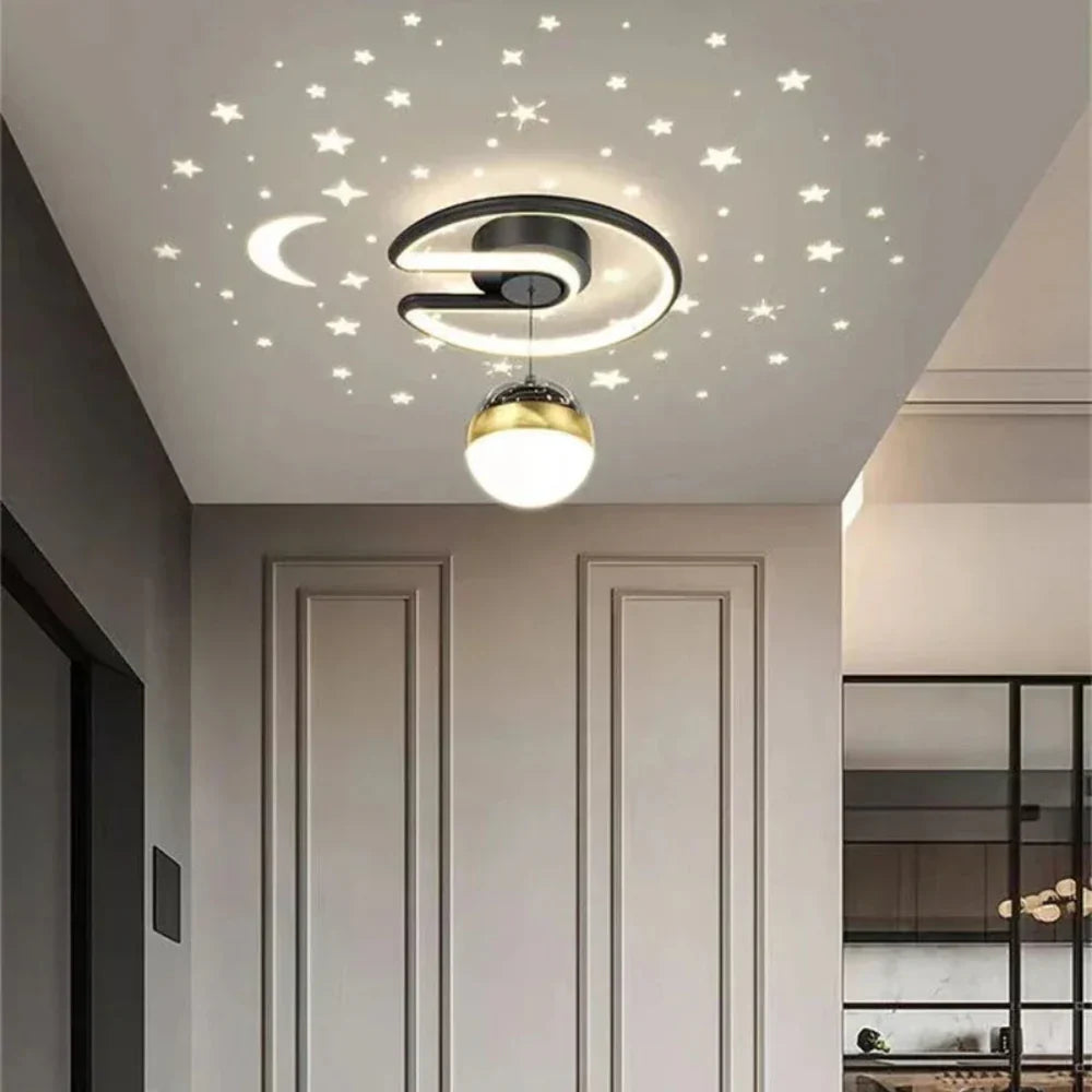 Round Dimmable LED Ceiling Lamp Star Pattern Kids' Room