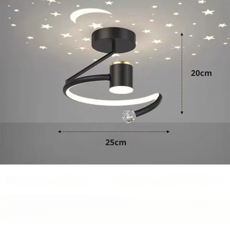 Plafonnier LED rond avec fonction dimmable - Imitant un ciel étoilé, pour chambre et chambres d'enfants
