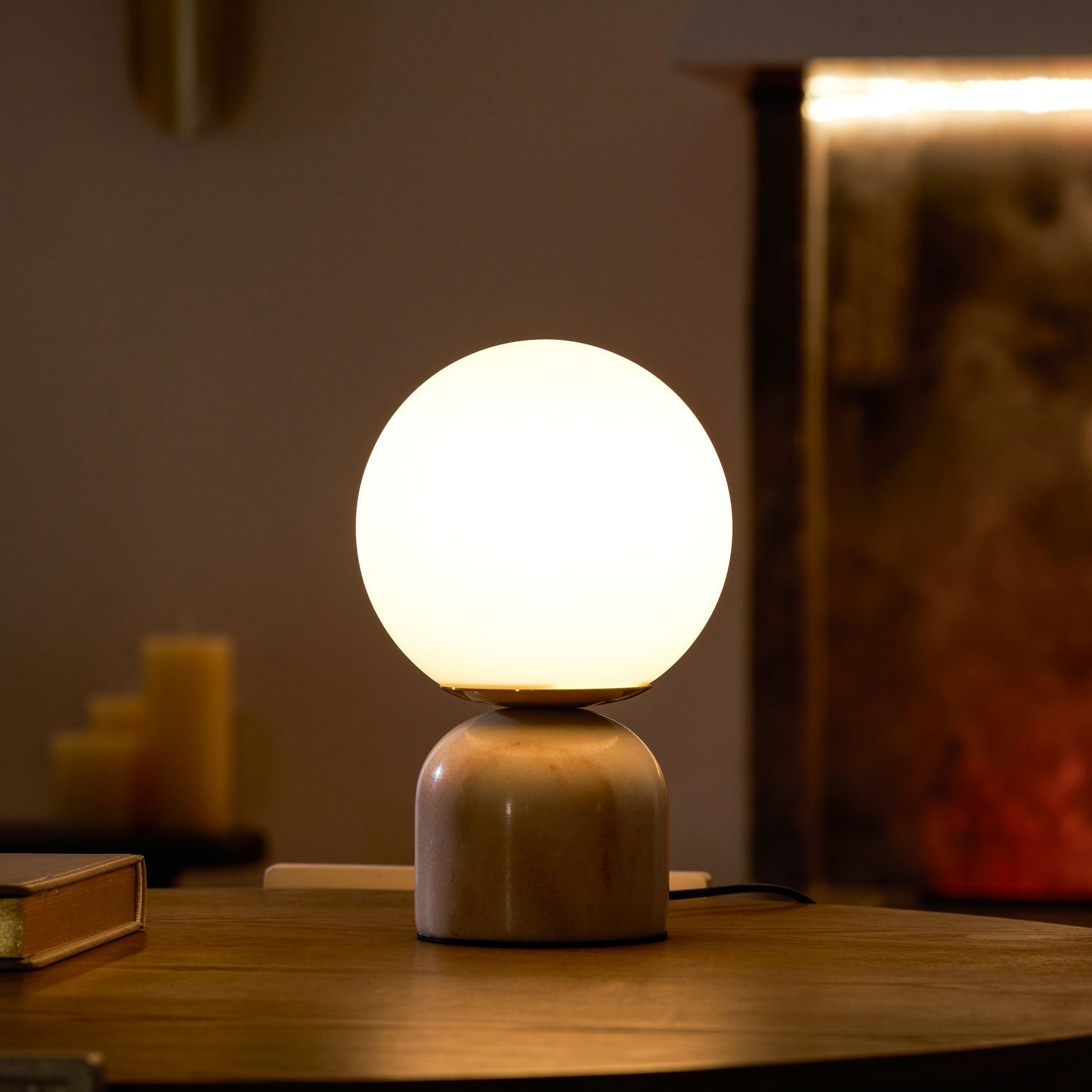 Moderne Tischlampe Orb Glow Kompaktes Umgebungslicht