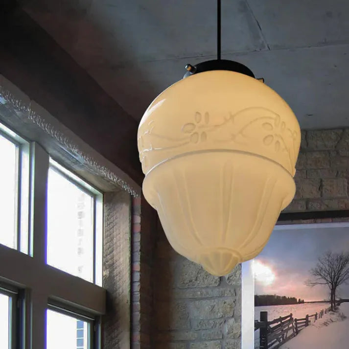 Geometryczna Lampa Wisząca ze Szkła Delikatne Oświetlenie do Wnętrz