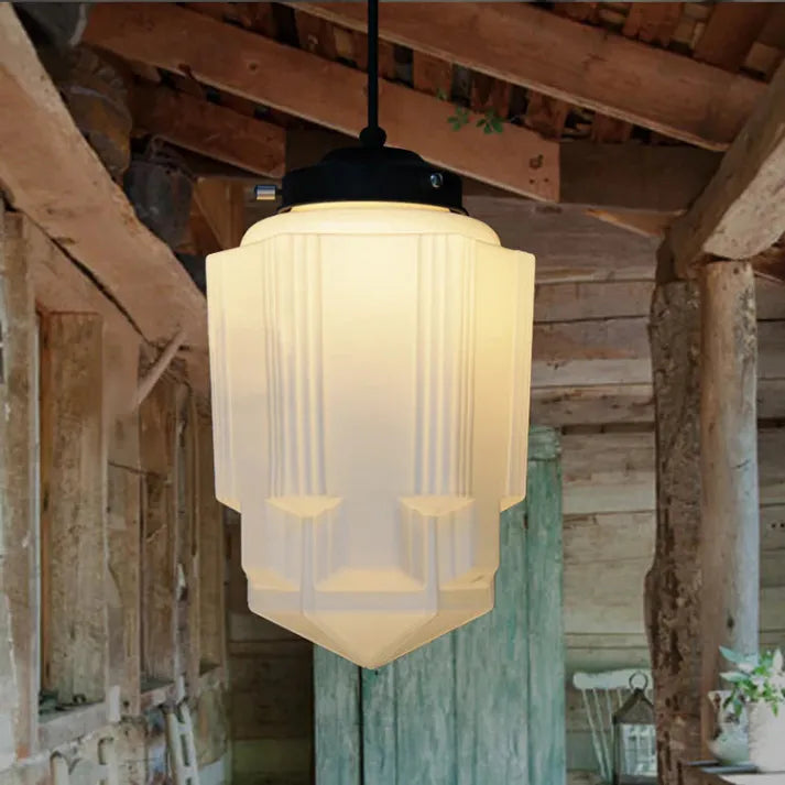 Geometryczna Lampa Wisząca ze Szkła Delikatne Oświetlenie do Wnętrz