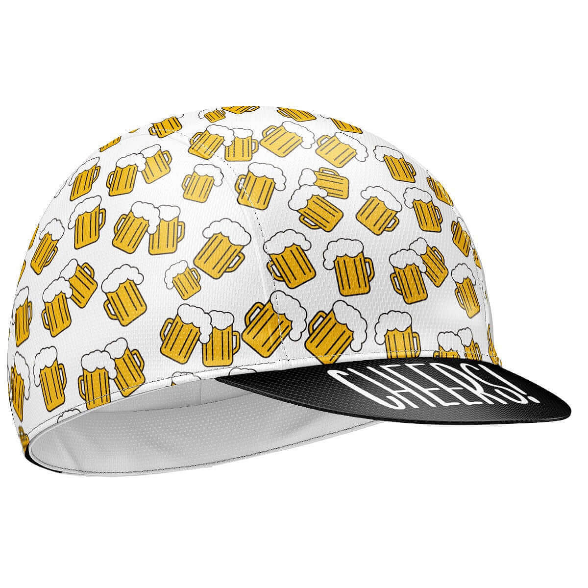 Cappello da ciclismo bianco con stampa di birra, leggero e ad asciugatura rapida