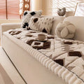 Winter quilted sofa cover Non-slip sofa protection for pets
