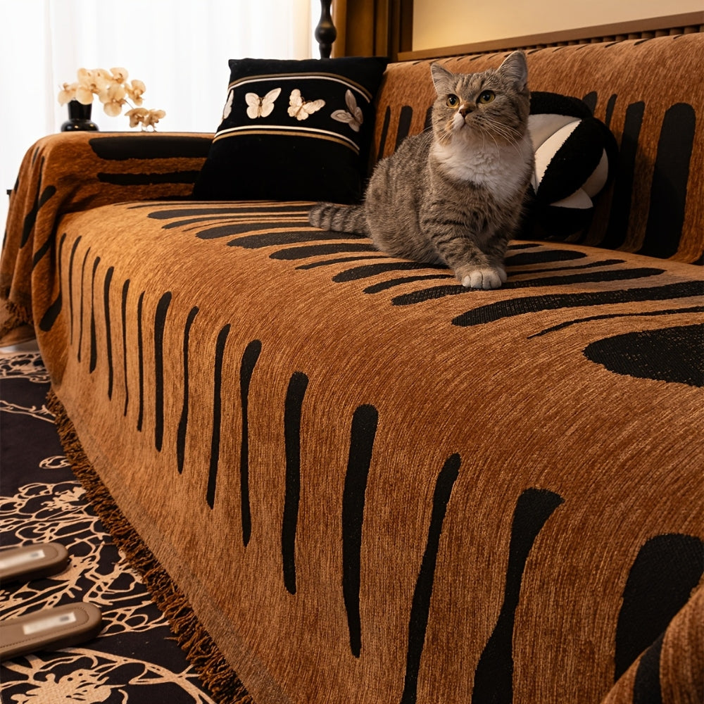 Sofa cover for living room with tribal pattern – soft sofa protector