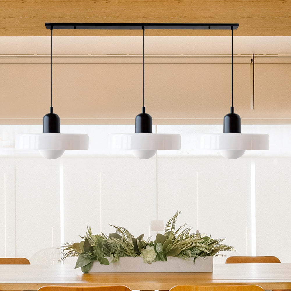 Lampada a sospensione in vetro a 3 punti colorata, affascinante e d'atmosfera per interni domestici