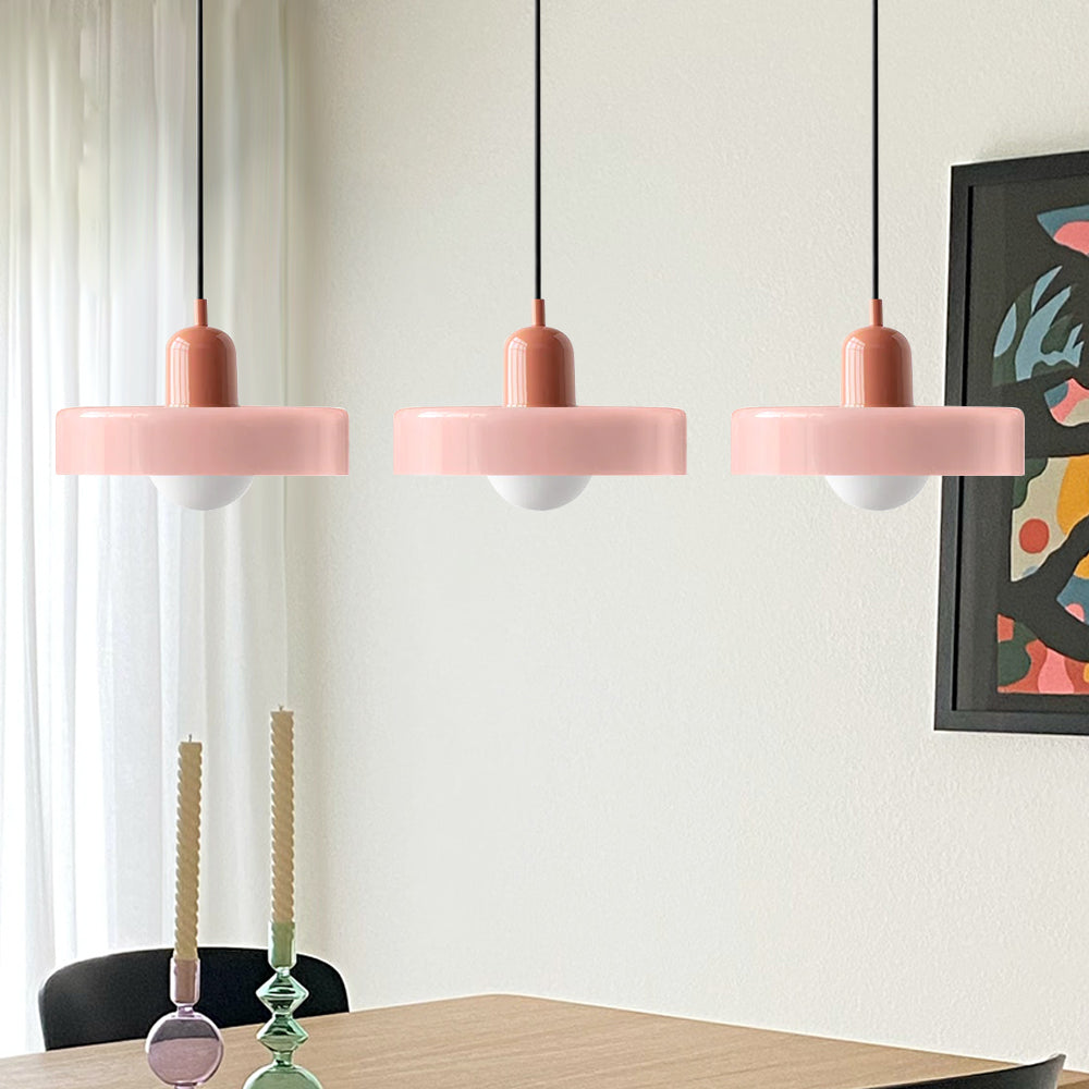 Lampada a sospensione in vetro a 3 punti colorata, affascinante e d'atmosfera per interni domestici