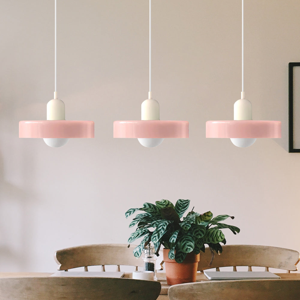 Lampada a sospensione in vetro a 3 punti colorata, affascinante e d'atmosfera per interni domestici