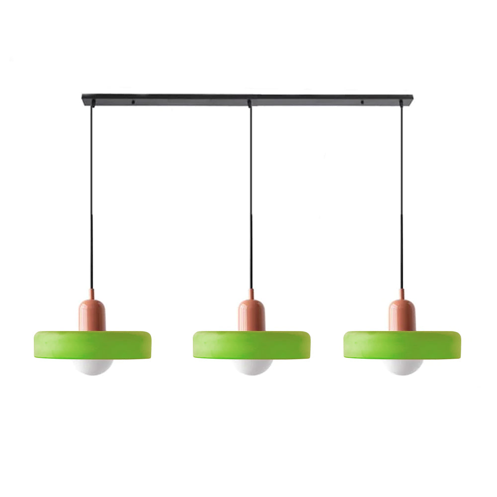 Adjustable contemporary ceiling lamp with three light points for kitchen and dining room