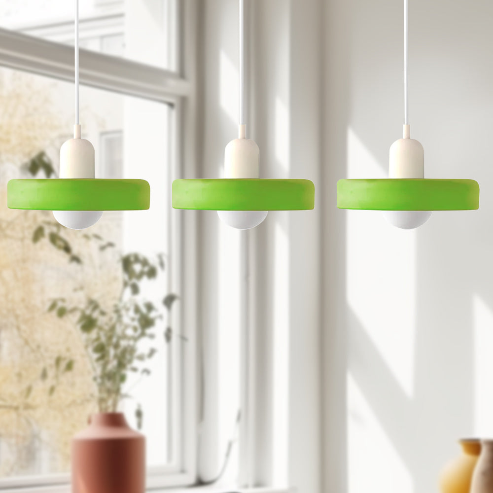 Lampada a sospensione in vetro a 3 punti colorata, affascinante e d'atmosfera per interni domestici