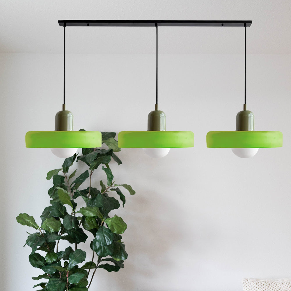 Adjustable contemporary ceiling lamp with three light points for kitchen and dining room